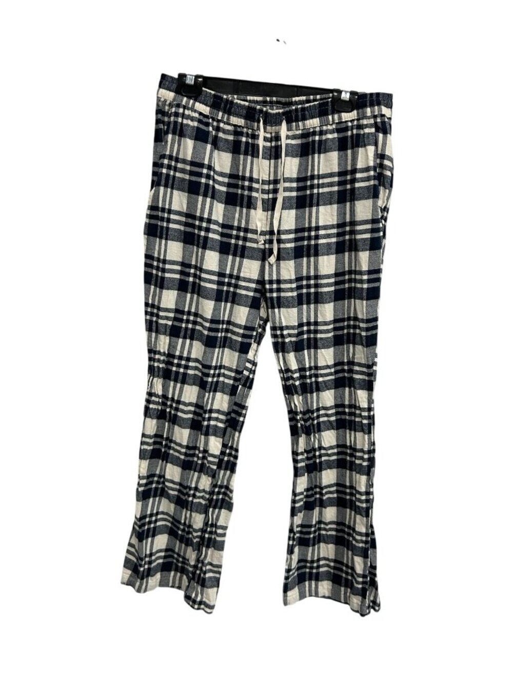 Sincerely Jules XL Blue White Plaid Cotton Lounge Pants Cozy Neutral Aesthetic